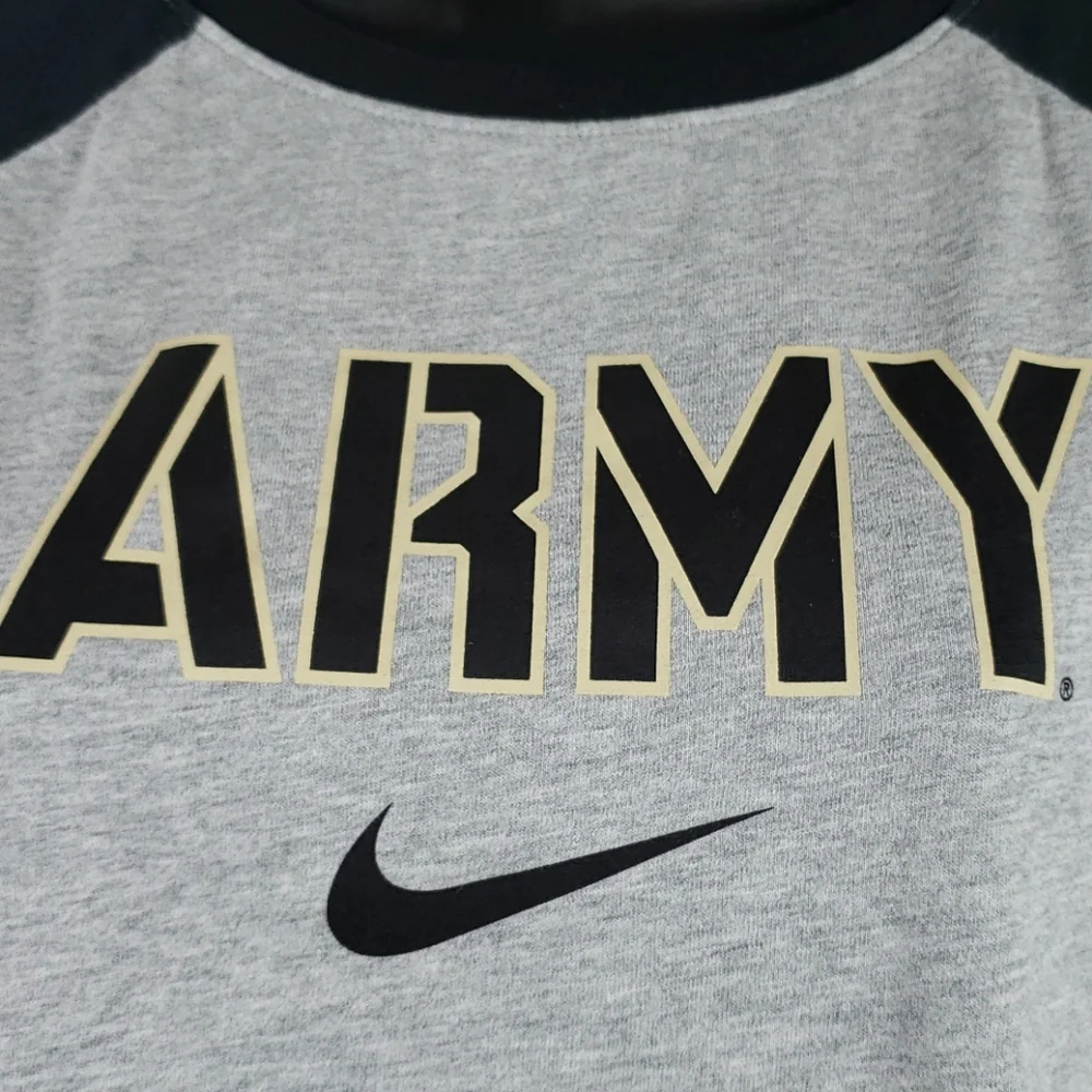 Nike | Women's Black Gray Cotton Short Sleeve Army Tee Sz S